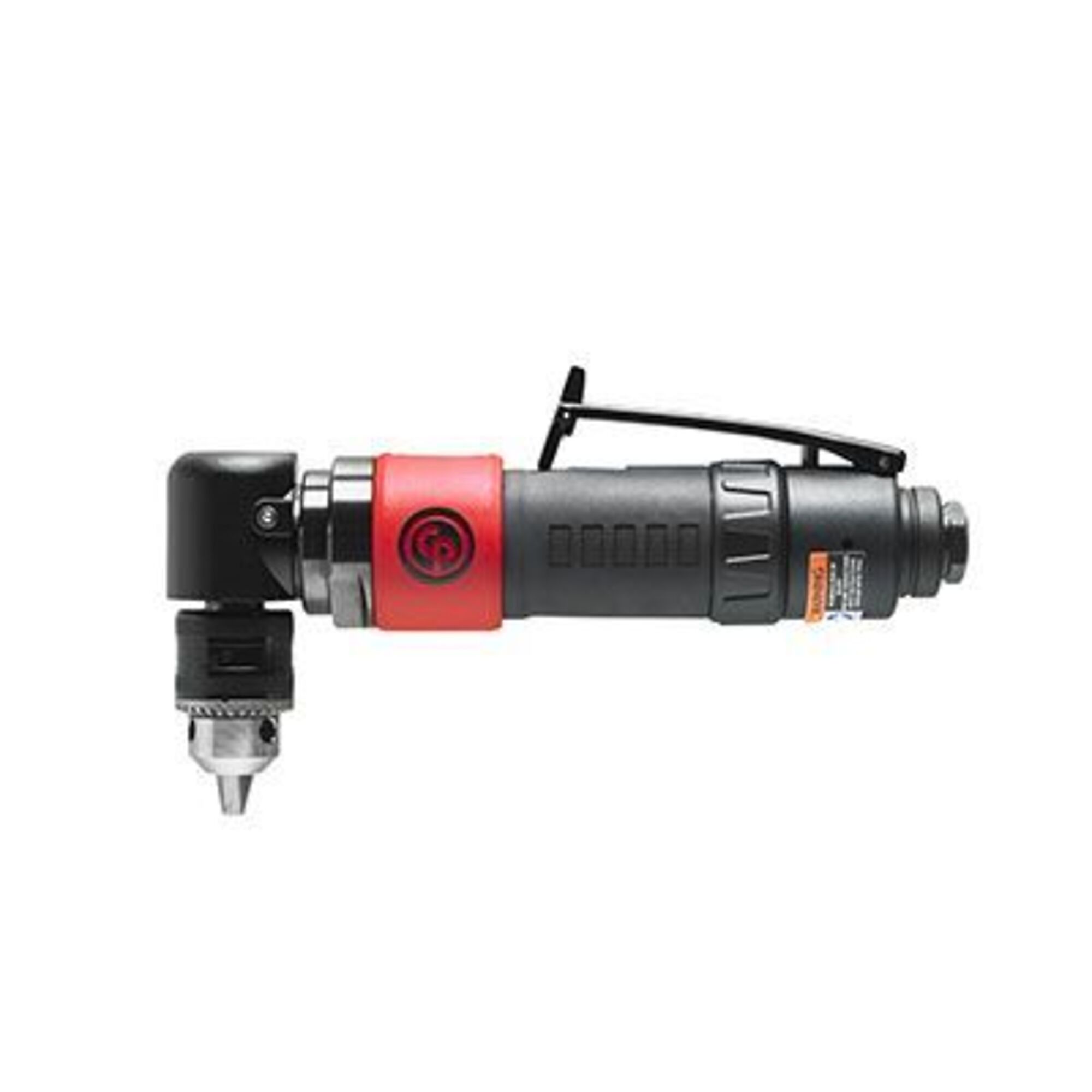 Chicago Pneumatic, 3/8in. Air Drill, Keyed Chuck, Angle Handle, 0.35 HP, Chuck Size 3/8 in, Tool Length 8.58 in, Max. RPM 2000 Model# CP879C